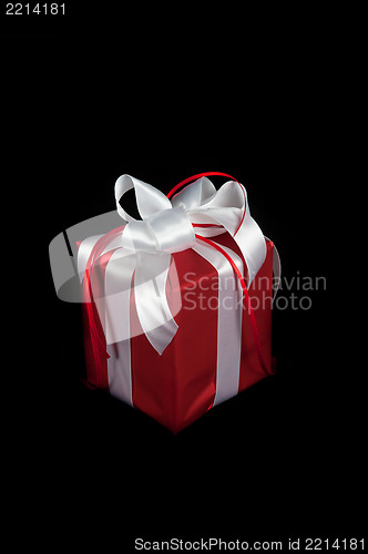Image of red gift box on black