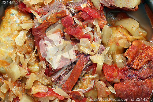 Image of meat and stuffed cabbage