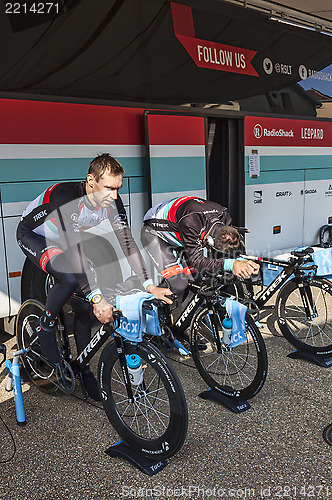 Image of Cyclists Warming-Up