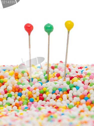 Image of Straight pins in candy