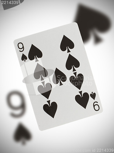 Image of Playing card, nine of spades