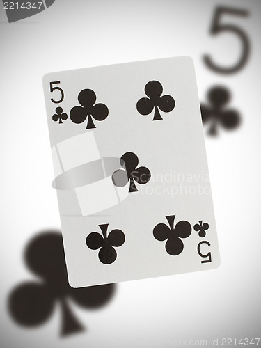 Image of Playing card, five