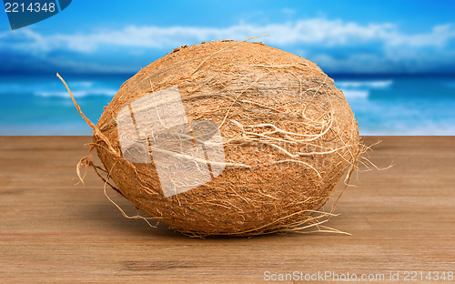 Image of Coconut on wood