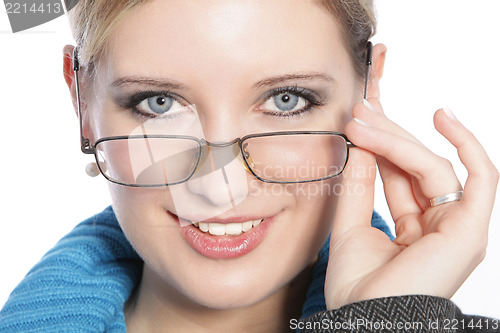 Image of Closeup of Young Woman with Glasses