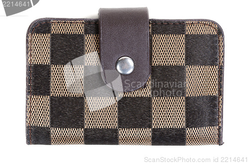 Image of Brown plaid purse in retro style