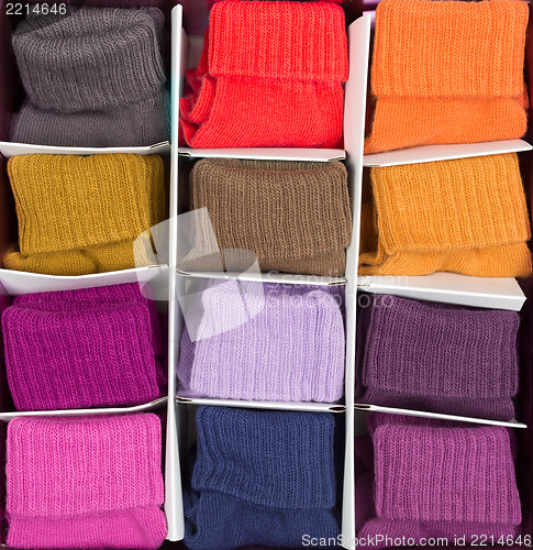 Image of box of colored clothing