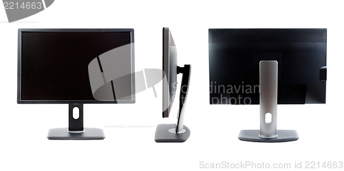 Image of Collage of IPS LCD monitor, the three species.
