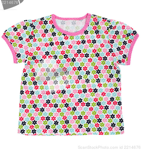 Image of Children's T-shirt with a colored floral pattern