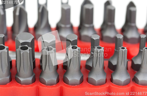 Image of set of different sizes torx bits