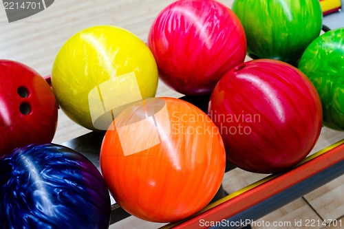 Image of Colorful bowling balls