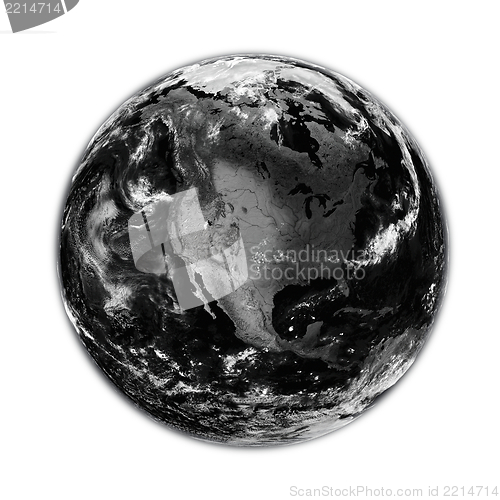 Image of North America on black Earth