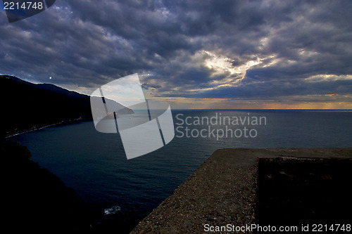 Image of coastline in via dell amore  corniglia riomaggiore 