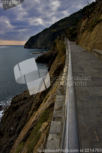 Image of sidewalk clouds abstract rock water  