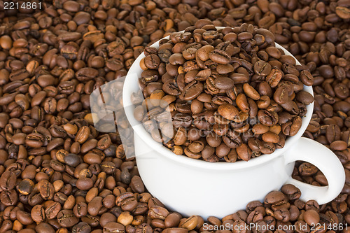 Image of Cup full of  coffee beans