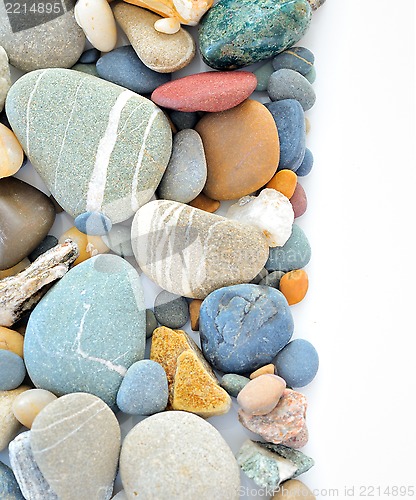 Image of colored stones on white background