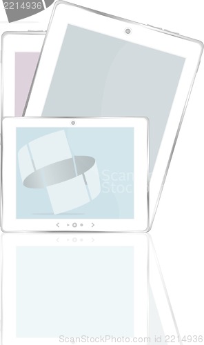 Image of High-detailed black tablet pc on white background
