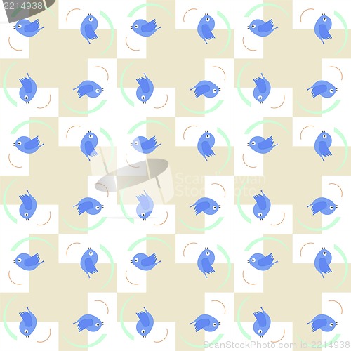 Image of Blue birds seamless pattern