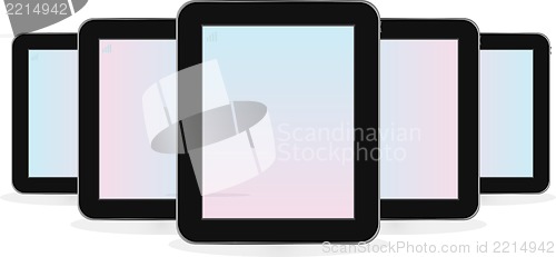 Image of Digital tablet PC set isolated on white