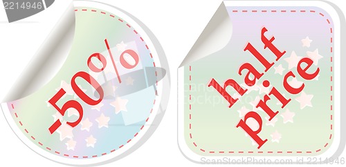 Image of Half price sale stickers set