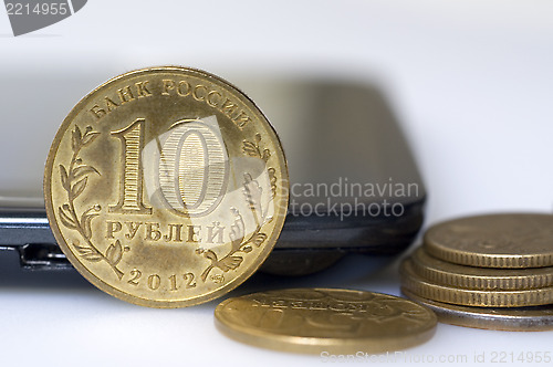 Image of Phone and coins