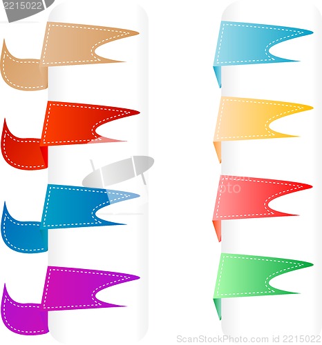 Image of set of origami paper banners labels