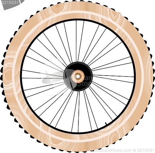 Image of antique wood bike wheels