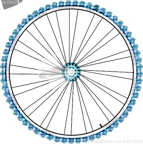 Image of Bike wheel isolated on white background