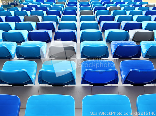 Image of blue seats at stadium