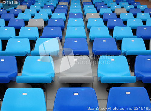 Image of blue seats at stadium