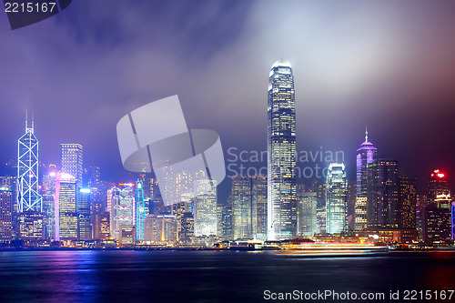 Image of Hong Kong night city skyline