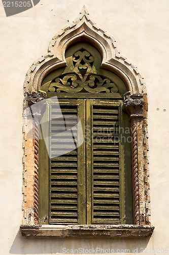 Image of old green window