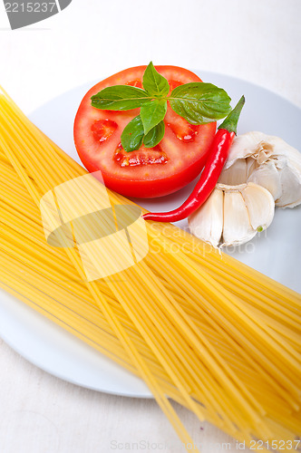 Image of Italian spaghetti pasta tomato ingredients