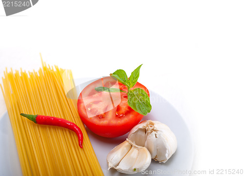 Image of Italian spaghetti pasta tomato ingredients