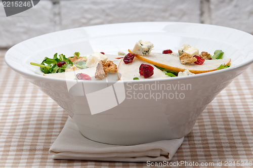Image of Fresh pears arugula gorgonzola cheese salad