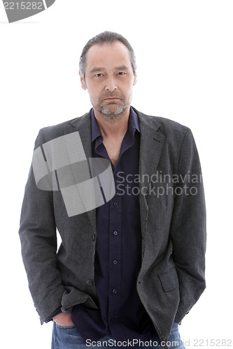 Image of Attractive middle aged man isolated on white