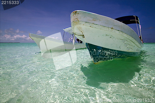 Image of relax two boats in the blue lagoon 