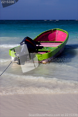 Image of tropical lagoon boat