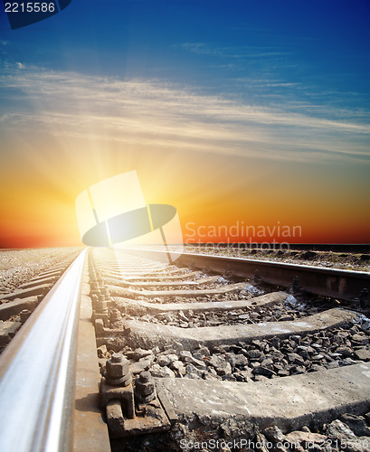 Image of sunset over railroad