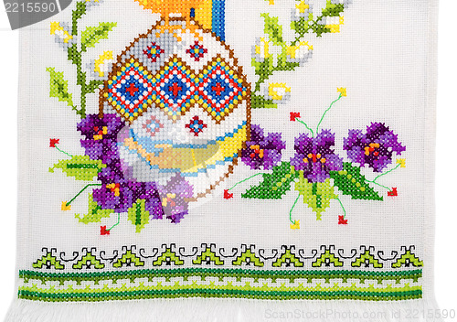 Image of embroidered good by cross-stitch pattern