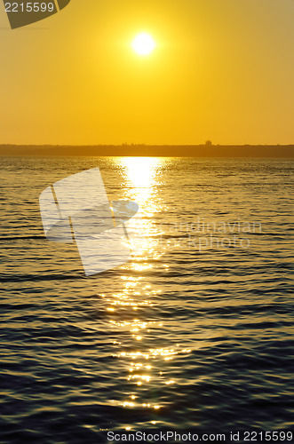 Image of good sunset over river