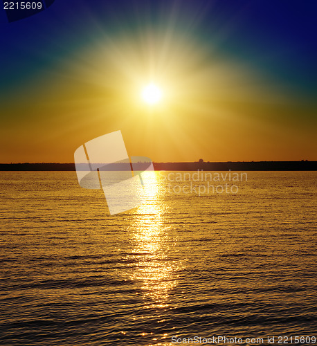 Image of good sunset over river