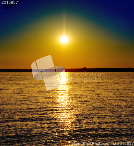 Image of good sunset over river