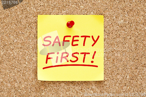 Image of Safety First Sticky Note