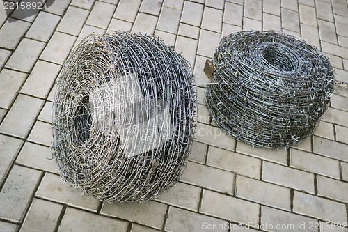 Image of Bay of barbed wire