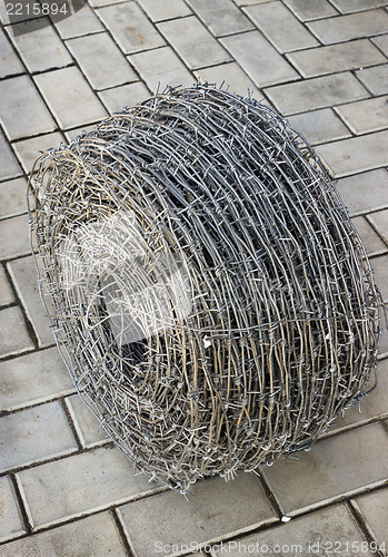 Image of One bay of barbed wire