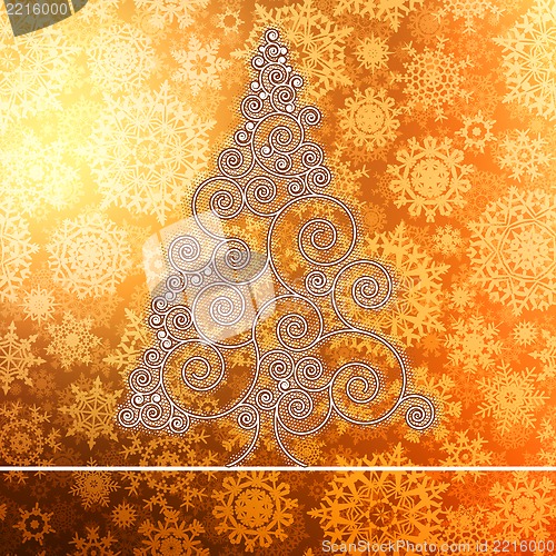 Image of Christmas card with golden glowing. + EPS8