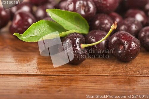 Image of Red, ripe, juicy cherries