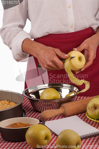 Image of Peeling apples for pie