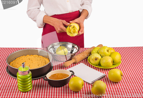 Image of Peeling apples