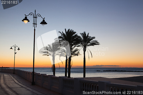 Image of Sunrise on the Malaga beach